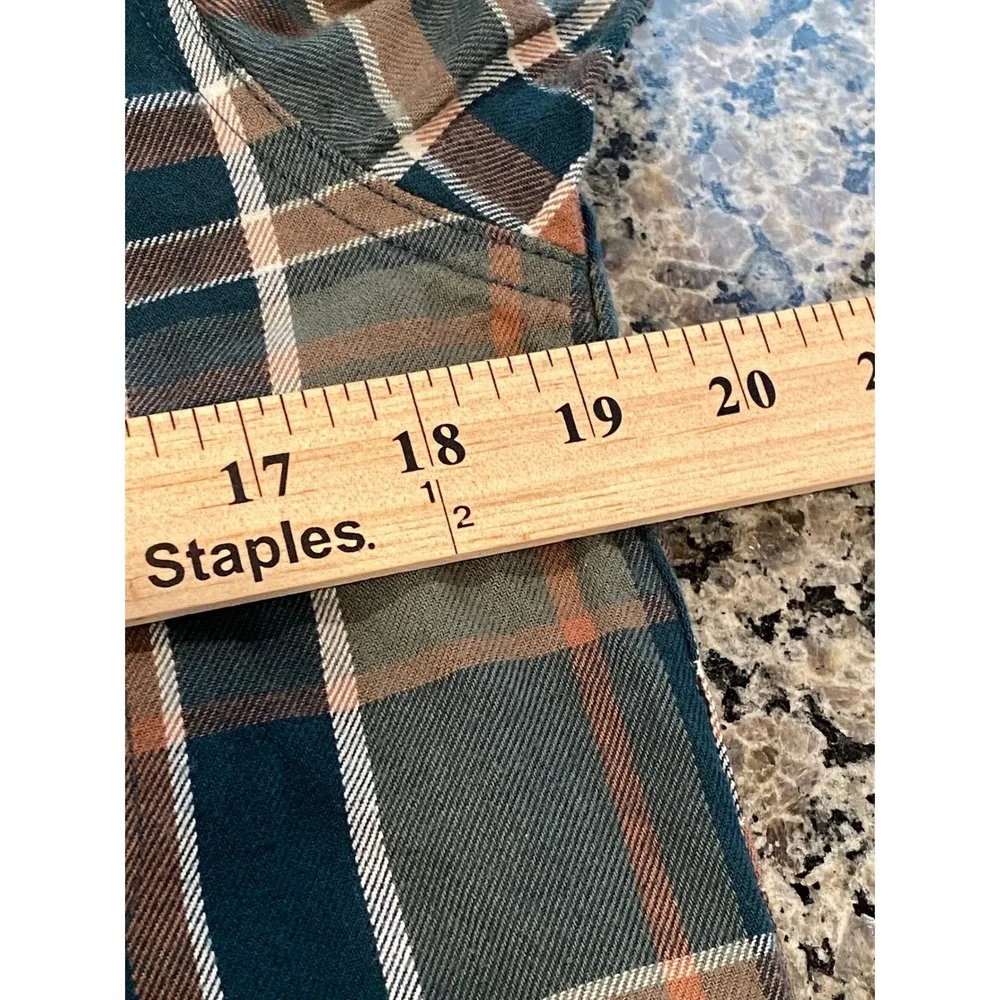 The North Face Mens Medium Plaid Flannel‎ Shirt Green Brown Gorpcore Hiking